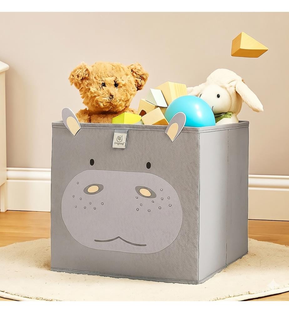 Storage cube 30x30 cm Hippopotamus - Grey