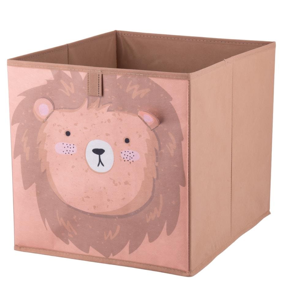 Lion storage cube 30x30 cm - Brown
