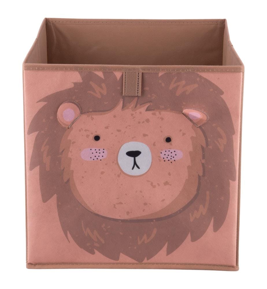 Lion storage cube 30x30 cm - Brown