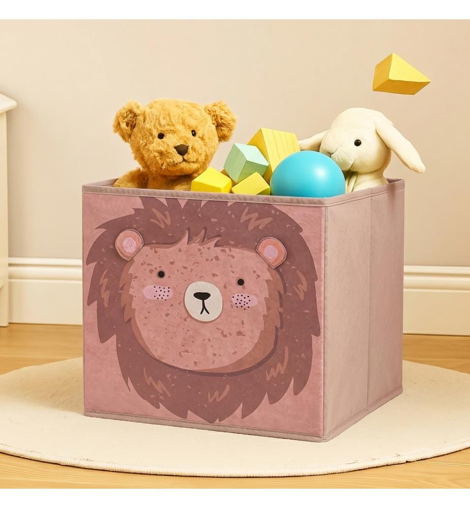 Lion storage cube 30x30 cm - Brown