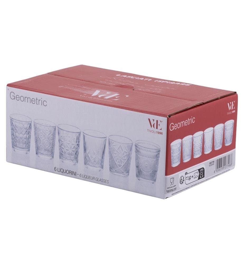 Set of 6 "Geometric" Liqueur Glasses - 50 ml
