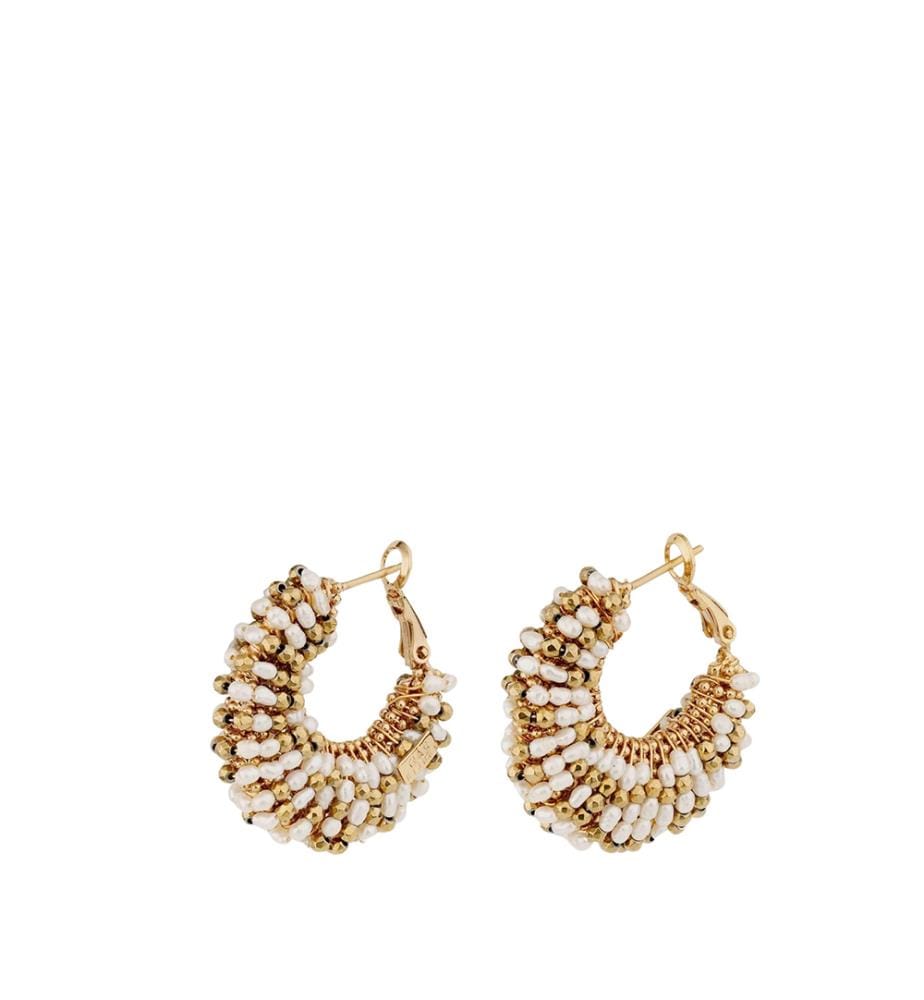 „Izzia Pm“ Ohrringe – Gold & Weiss
