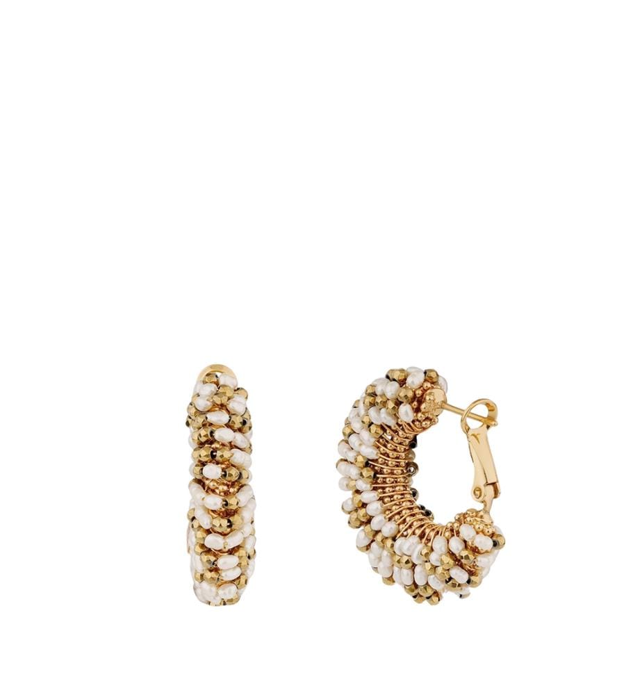 „Izzia Pm“ Ohrringe – Gold & Weiss