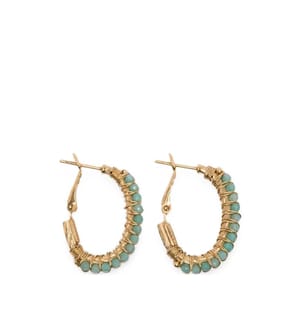 Ohrringe „Creole Lyre“ – Gold & Grün