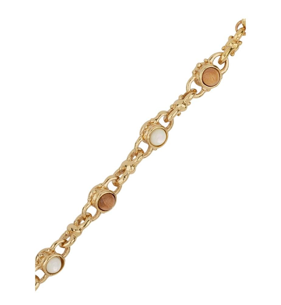 Collier « Amarante Cabochonos » - Or, blanc et marron