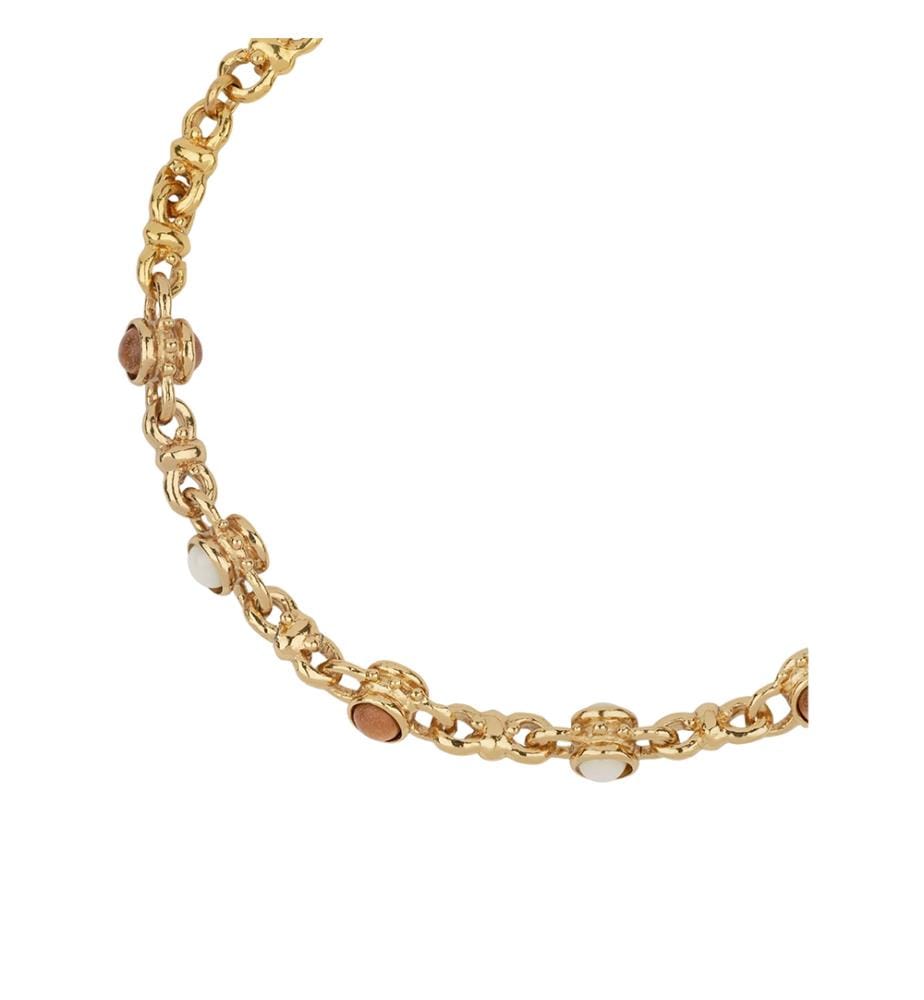 Collier « Amarante Cabochonos » - Or, blanc et marron