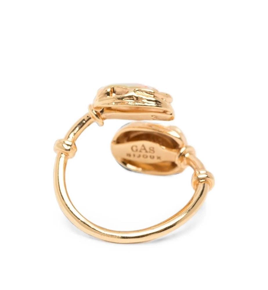Ring „Gold Light Dduality Scara“ mit Emaille – Gold & Grün
