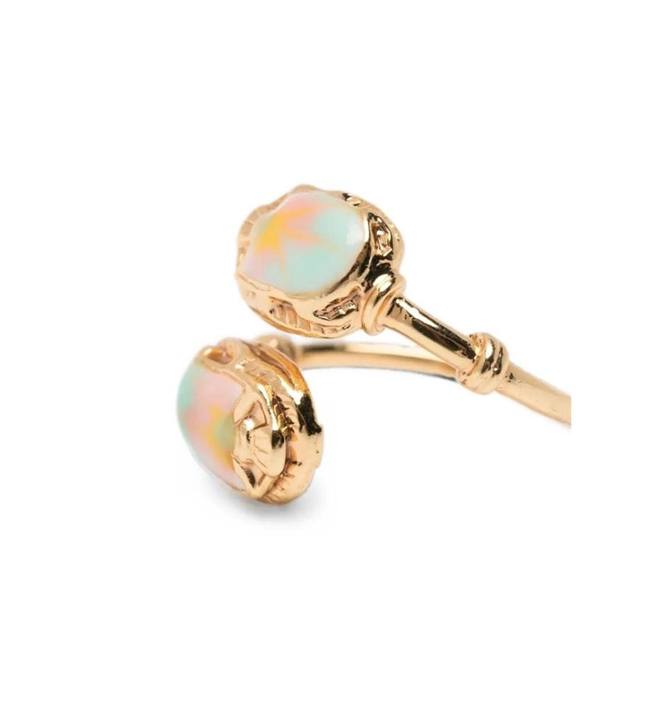Ring „Gold Light Dduality Scara“ mit Emaille – Gold & Grün