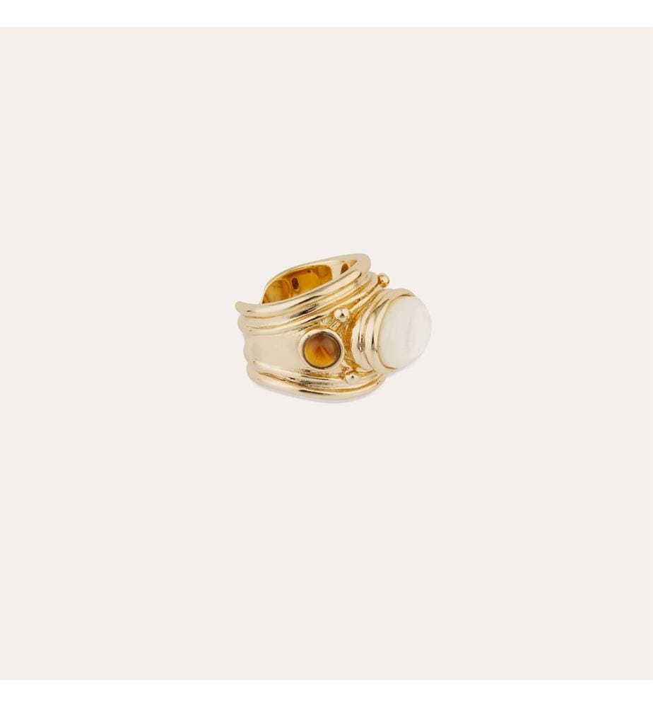 Anello "Simone" - Oro, bianco e marrone