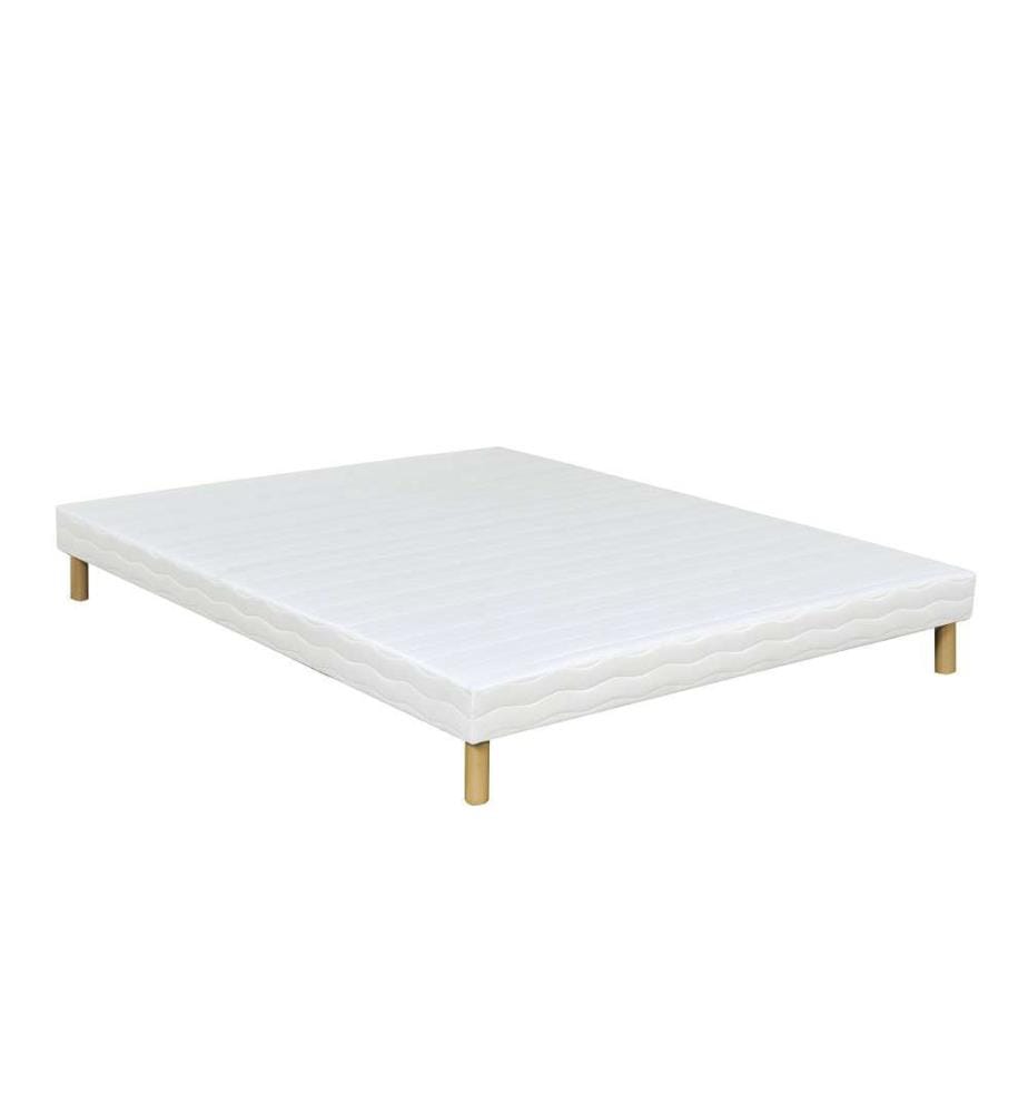 Pack Leon Matratze + Lattenrost 140 x 200 + 2 Kopfkissen 60 x 40 + 1 Duvet 200 x 200 cm - Höhe 22 cm