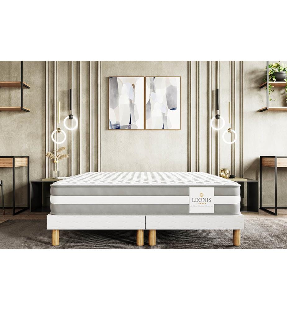 Materasso 180 x 200 + 2 basi per letto 90 x 200 cm Leon