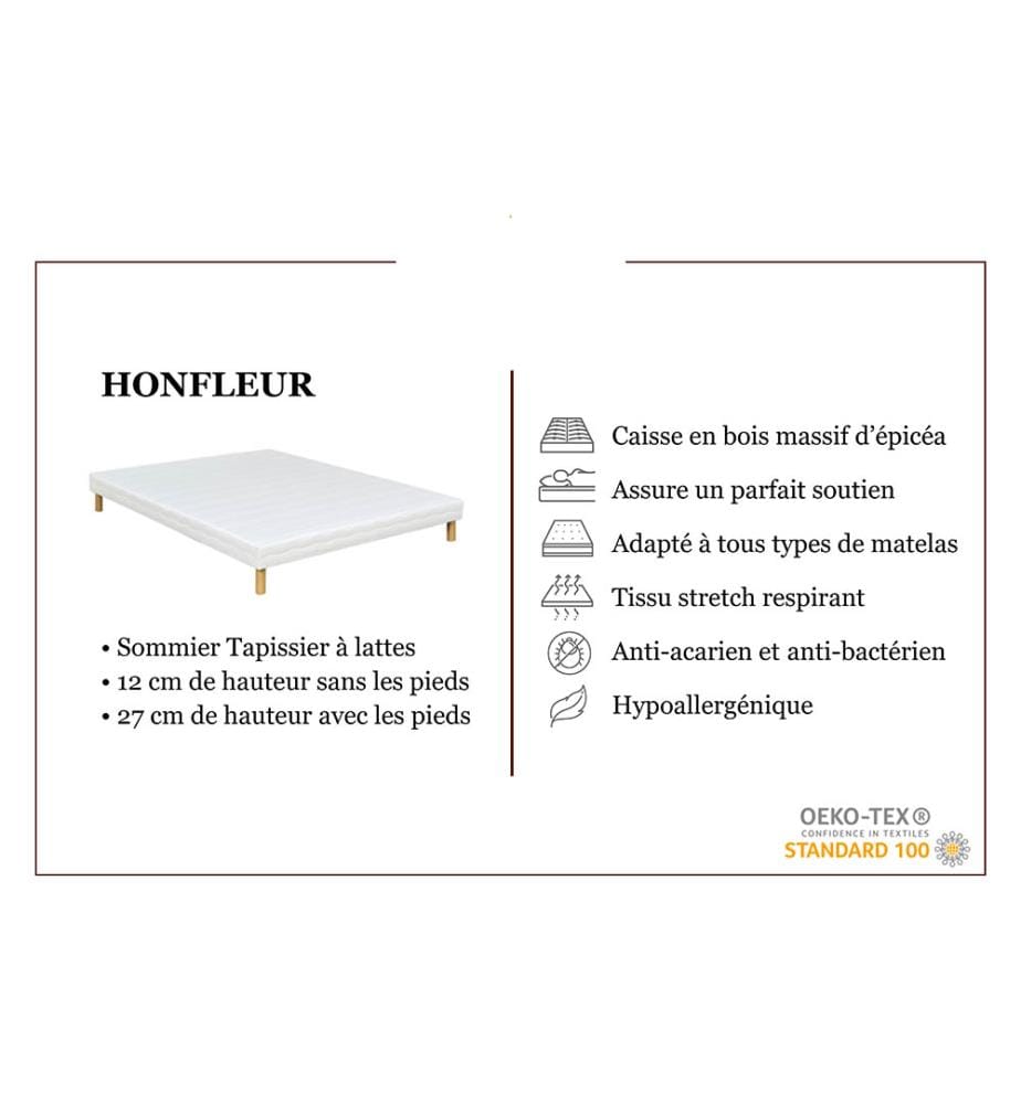 Materasso 180 x 200 + 2 basi per letto 90 x 200 cm Leon
