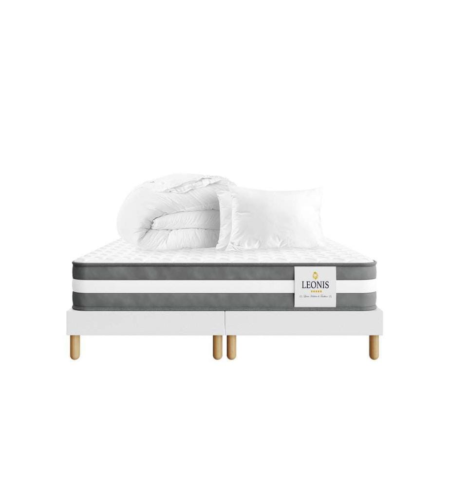 Pack Super Confort 180 x 200 Matratze & 1 Matratzenauflage 5 cm - Leon 22 cm