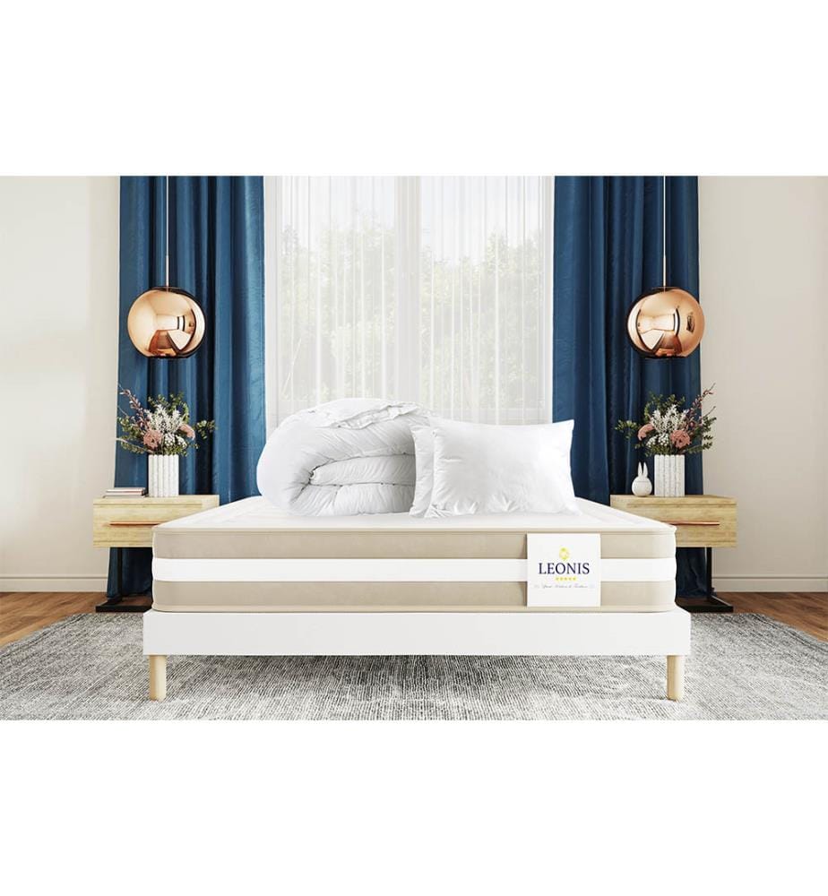 Pack Matratze 180 x 200 + 2 Kopfkissen 60 x 40 + 1 Duvet 240 x 260 cm - GAMMA 30 cm