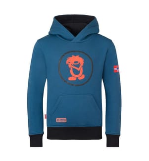 Kapuzenpulli - nordisch blau/schwarz/flamme orange