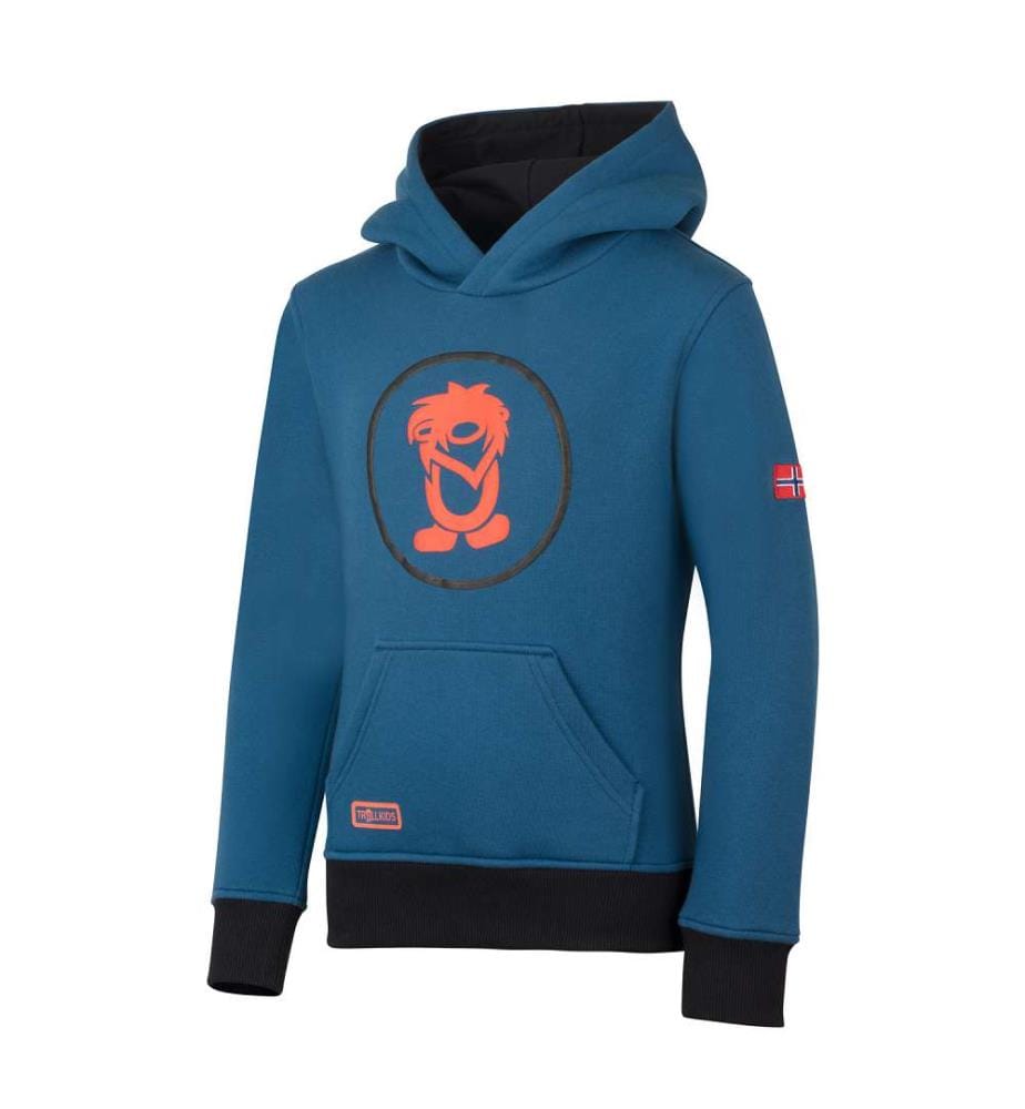 Kapuzenpulli - nordisch blau/schwarz/flamme orange