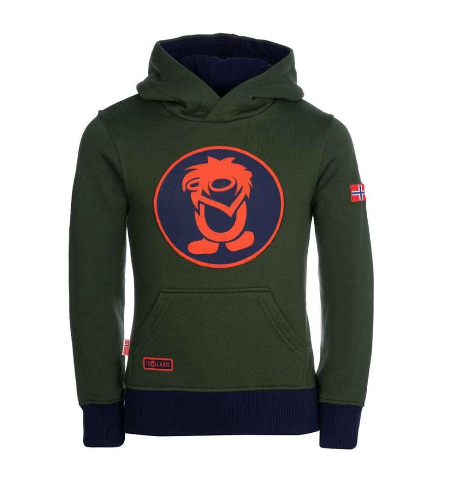 Hoodie - Forest Green Navy Flame Orange