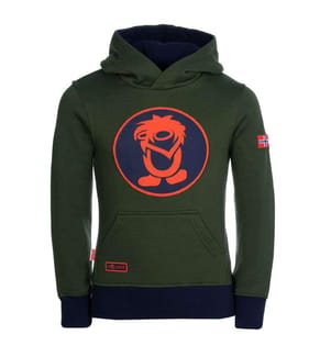 Hoodie - Forest Green Navy Flame Orange