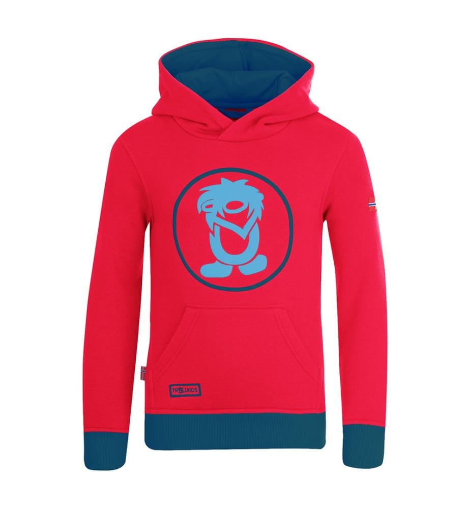 Kinder Troll-Pullover - würziges Rot-Delphin-Petrol