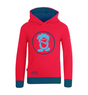 Kinder Troll-Pullover - würziges Rot-Delphin-Petrol
