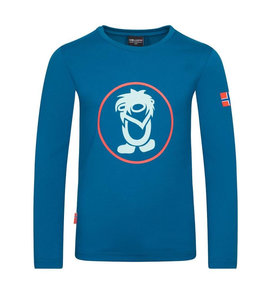 Troll Longsleeve - Sommernachtsblau und roter Ton