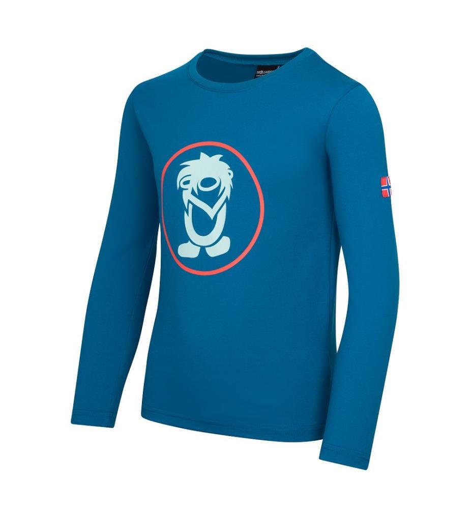 Troll Longsleeve - Sommernachtsblau und roter Ton