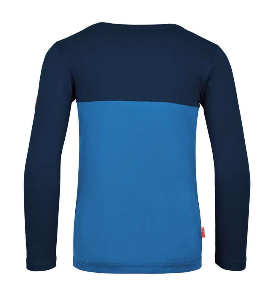 Bergen Langarm T-Shirt - Marineblau, Mittelblau