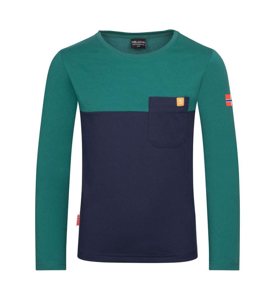 Bergen Longsleeve - dschungelgrün und marineblau