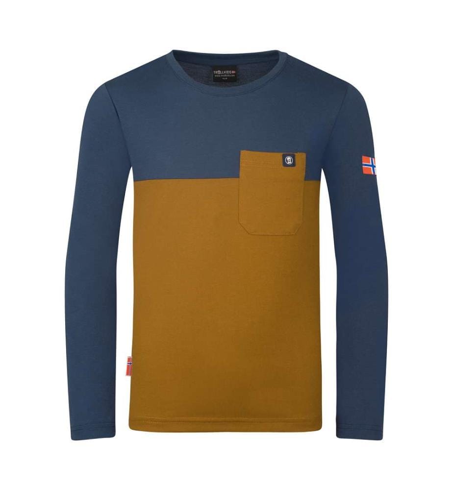 Longsleeve aus Baumwolle - bronze/mystic blue