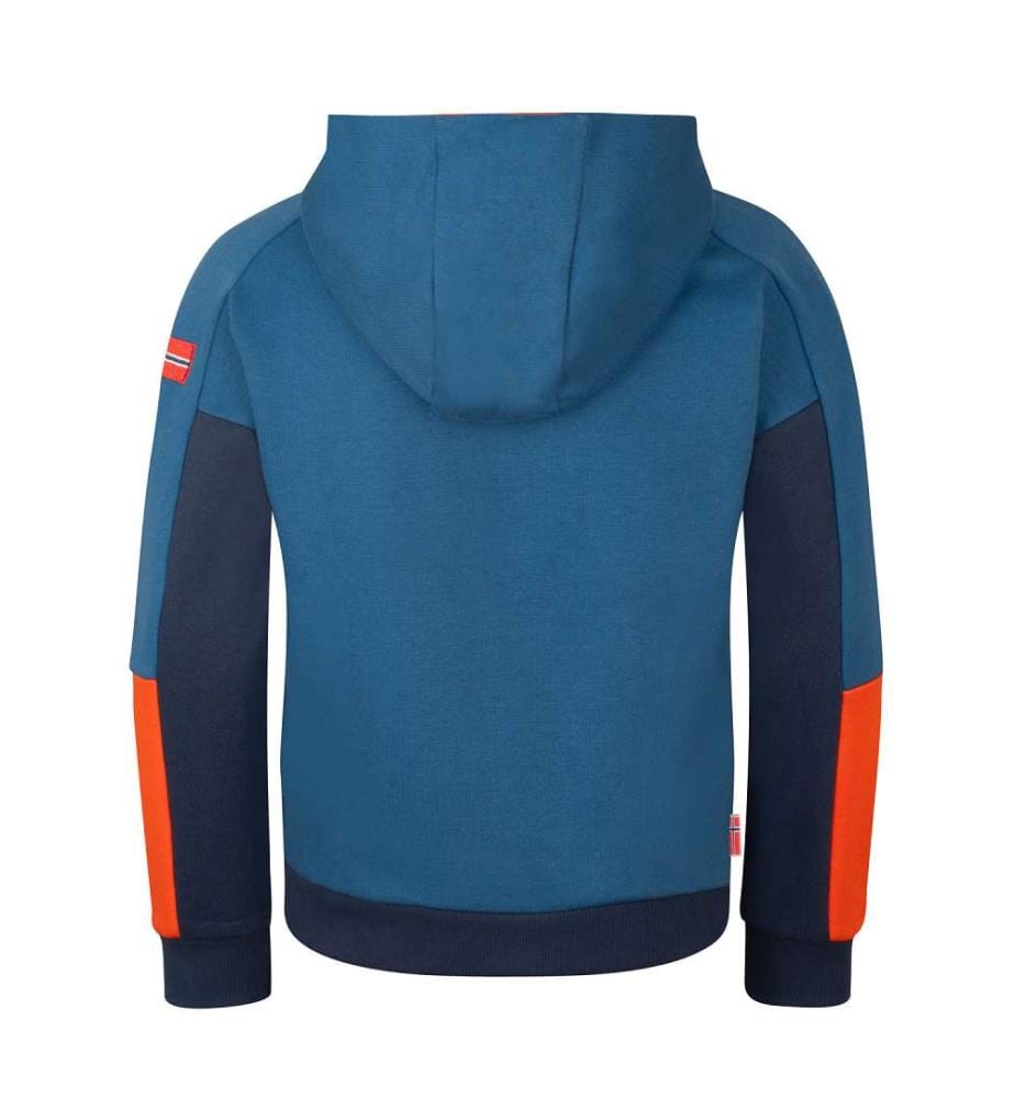 Kapuzenpulli - nordisch blau/mystisch blau/flammend orange