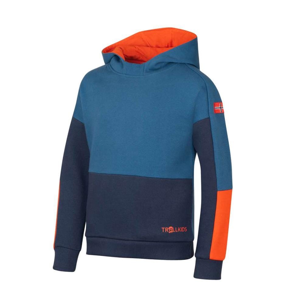 Kapuzenpulli - nordisch blau/mystisch blau/flammend orange