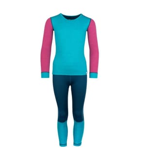 Merino Baselayer Set II - Dunkeltürkis/Hellbeere/Madeira Blau