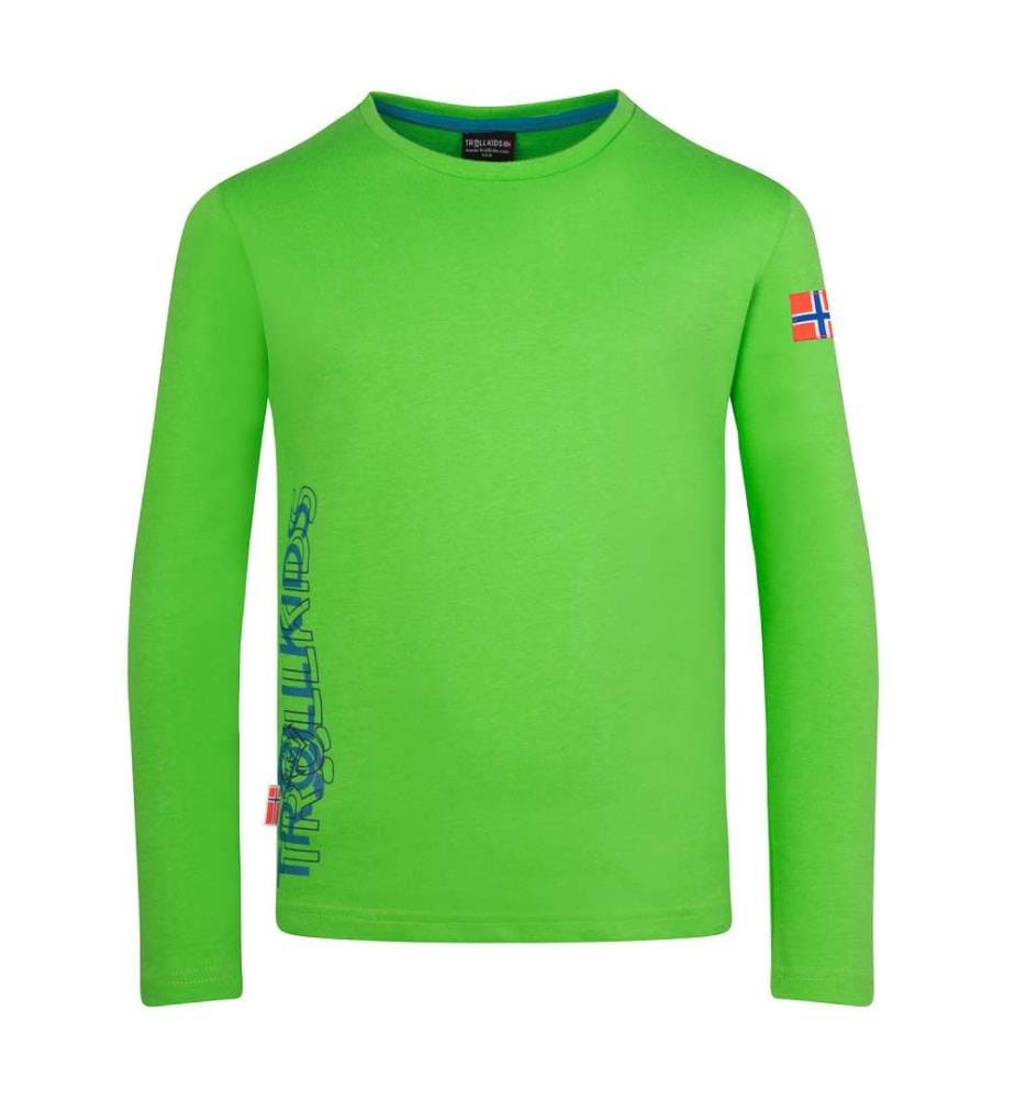 Longsleeve aus Baumwolle - frischgrün/dunkelmarine