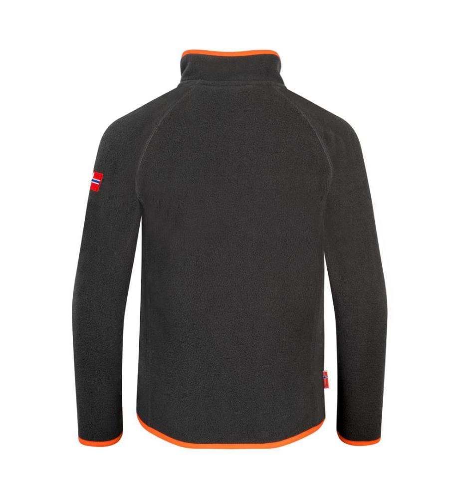 Fleece-Pullover mit halbem Reissverschluss - schwarz/flamme orange