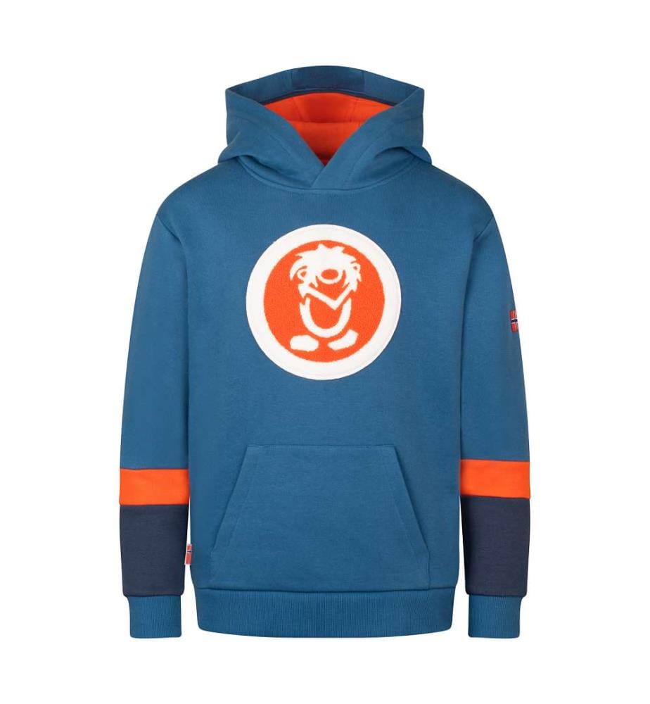 Kapuzenpulli - nordisch blau/flamme orange/mystisch blau