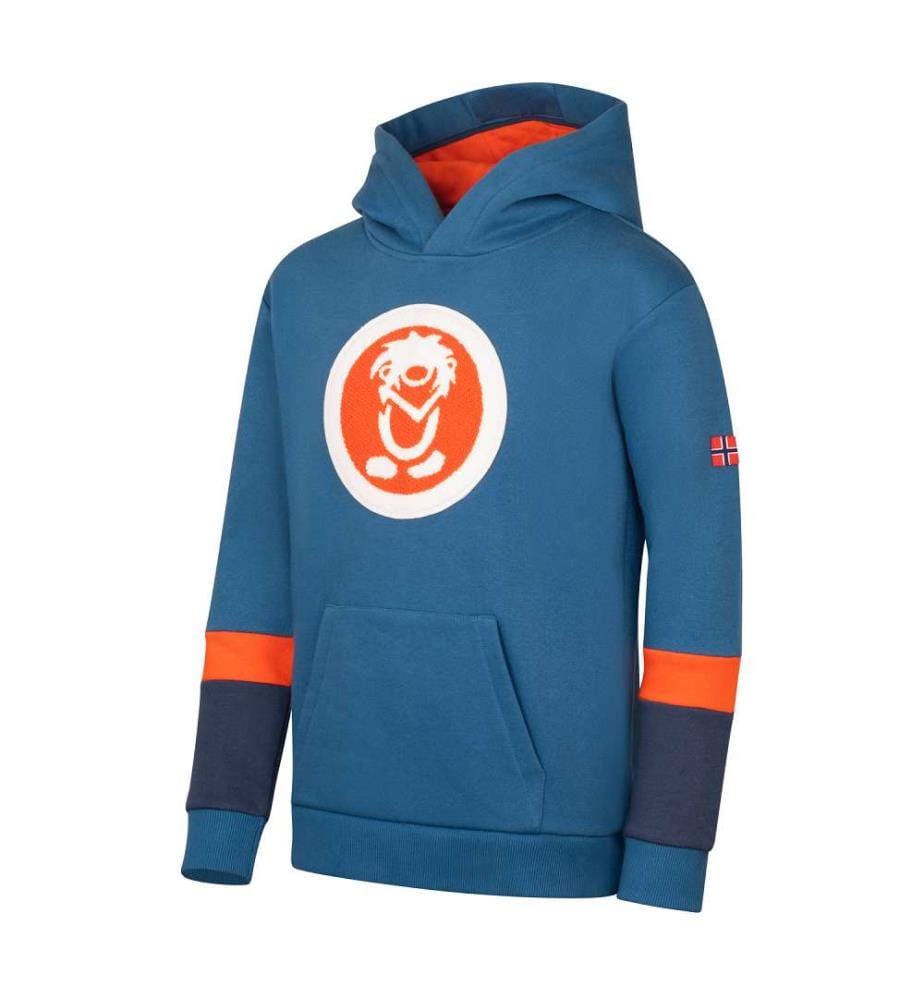 Kapuzenpulli - nordisch blau/flamme orange/mystisch blau