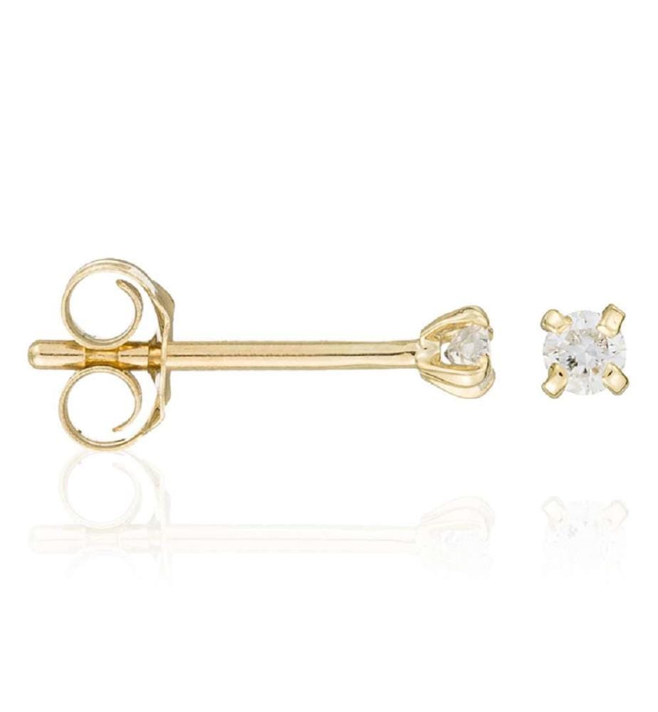 Single Diamond Ohrringe - Gelbgold 375/1000
