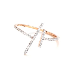 Asymmetrischer Parallelring - Rotgold