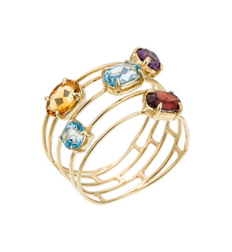 Bague Eclat De Couleurs - Or Jaune 375/1000