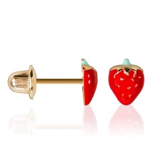 Boucles d'Oreilles Jolie Fraise - Or Jaune 375/1000