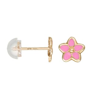 Boucles d'Oreilles Jolies Fleurs - Rose et Doré