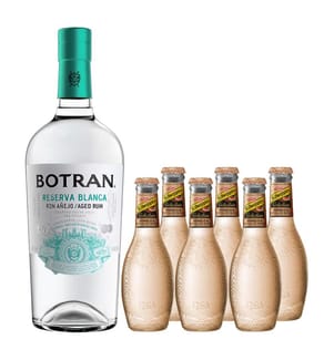 Ron Botran Reserva Blanca & 6x Schweppes Selection Tonic Pomelo & Nepalese Berry - 70 cl + 6 x 20 cl