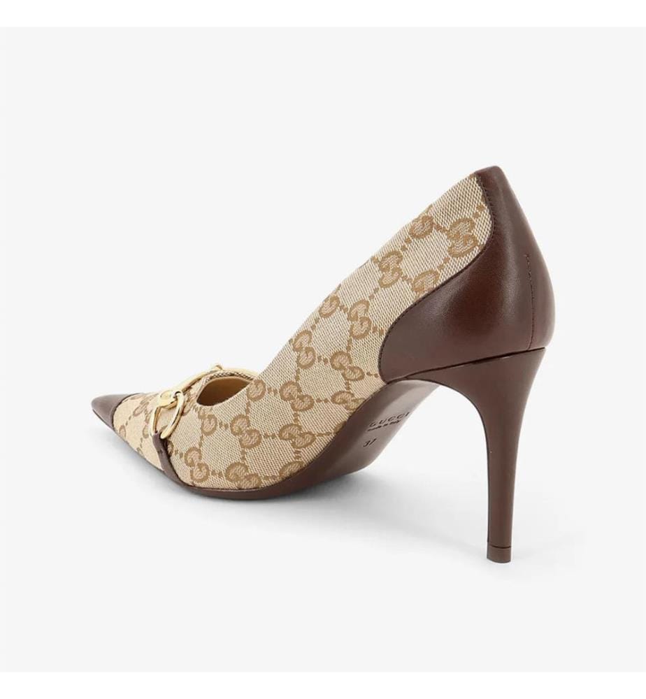 Scarpe con tacco in tessuto - Beige