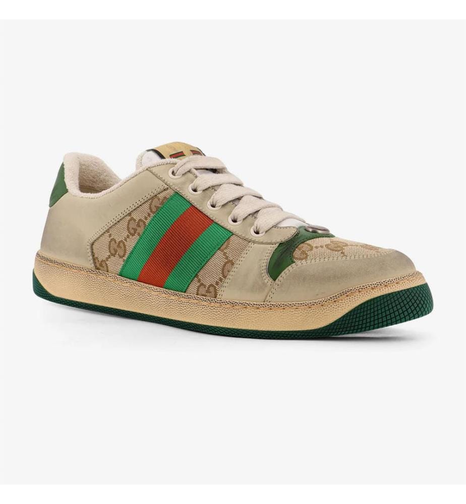 Scarpe da ginnastica basse vintage in pelle - Beige