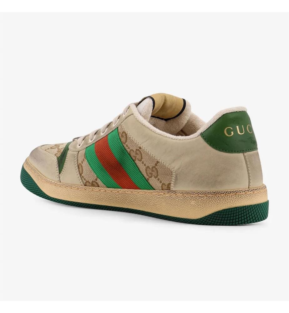 Scarpe da ginnastica basse vintage in pelle - Beige