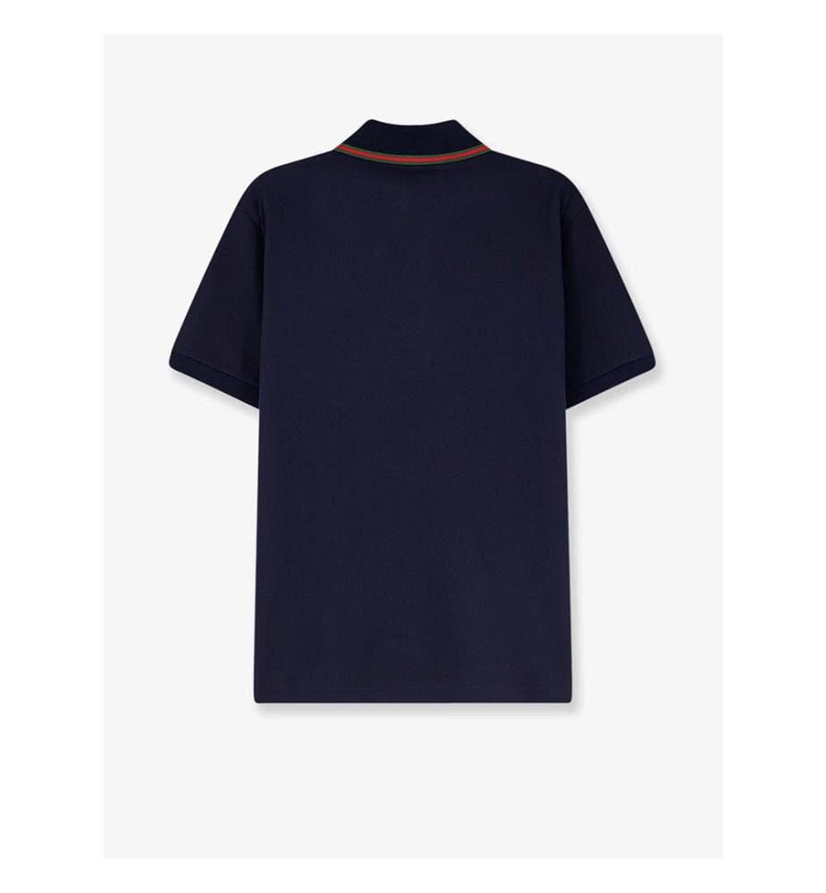 Web-Collar Polo Shirt - Blue