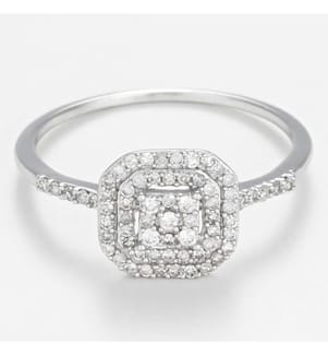 Duo-Ring Antique - Weissgold