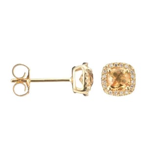 Popi Coussin Citrin Ohrringe - Gelbgold 375/1000