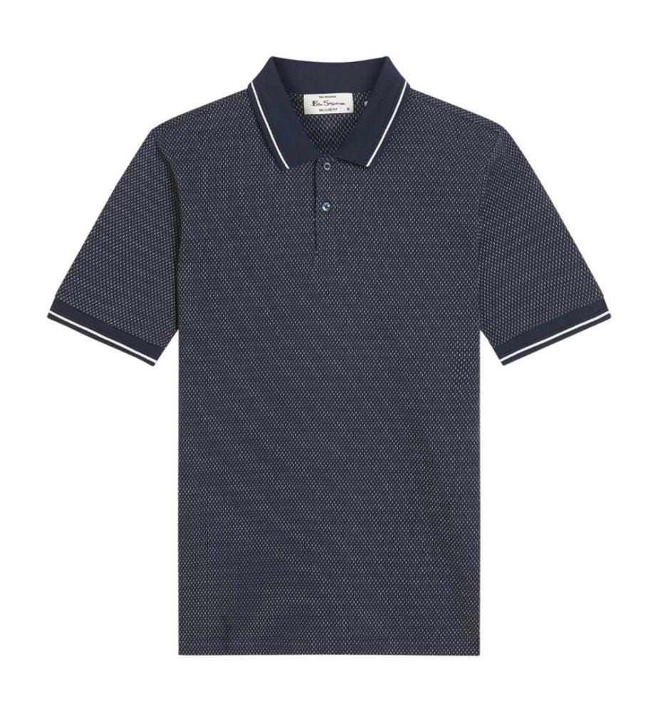Ben Sherman Mens Jacquard Polo Shirt