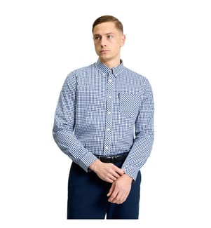 Ben Sherman Mens Signature Gingham Long-Sleeved Shirt